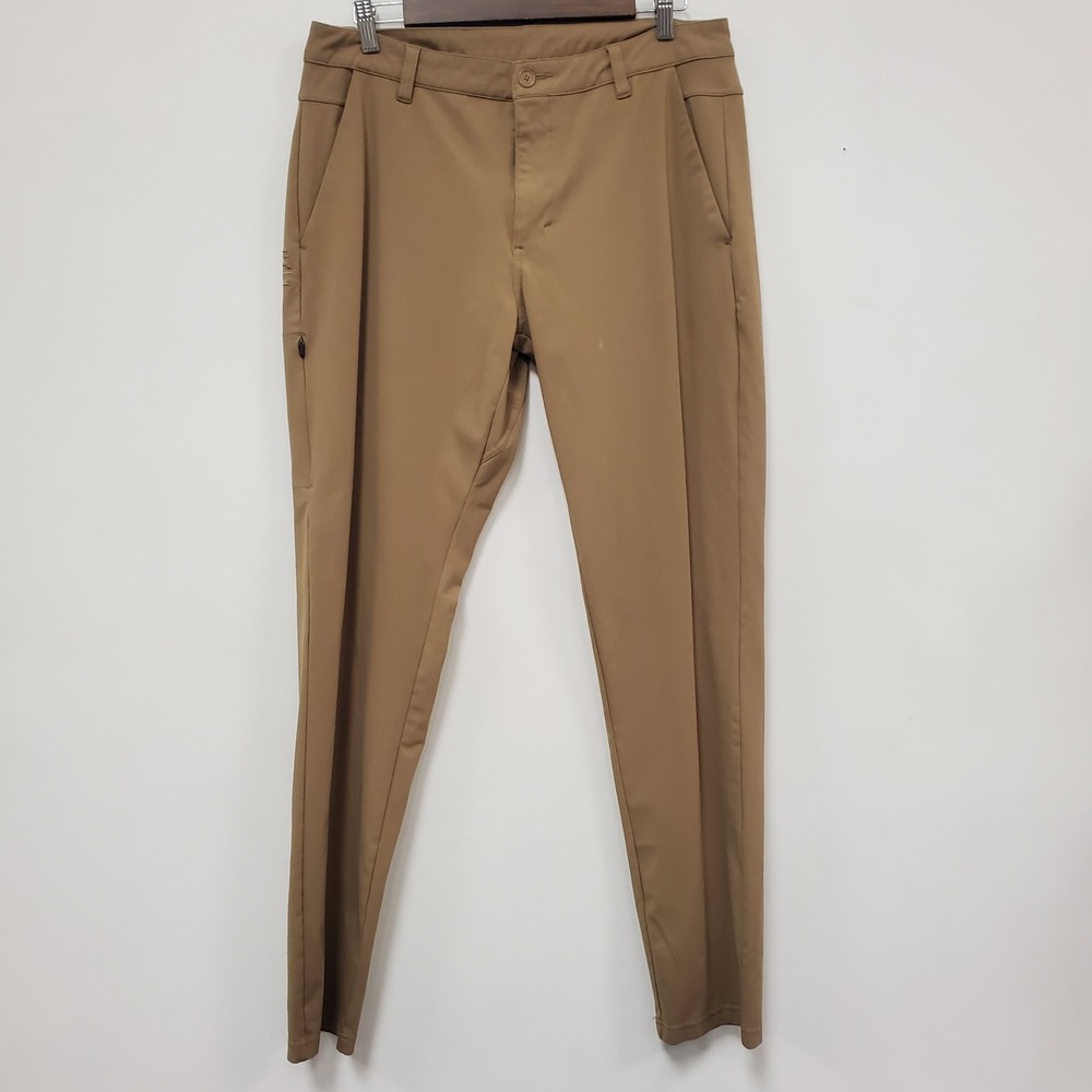 Bylt Mens Pants Size 36T Brown Tan Athletic Chino Tech Office Stretch Comfort